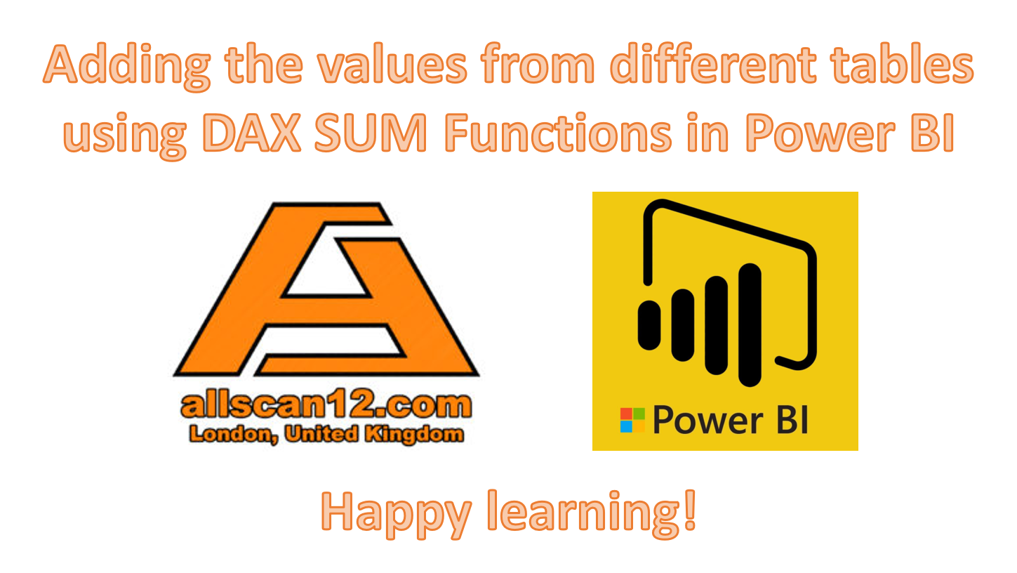 Power Bi Sum Values From Different Tables